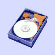 Ilustración de componentes internos de un disco duro