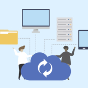 Ilustración de un gráfico de dispositivos sincronizados con la nube